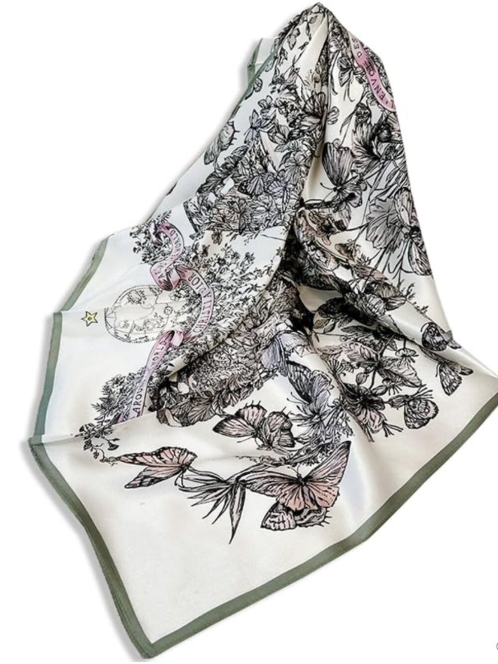100% Mulberry Silk 35" Large Square Scarf Lightweight Headscarf Shawl